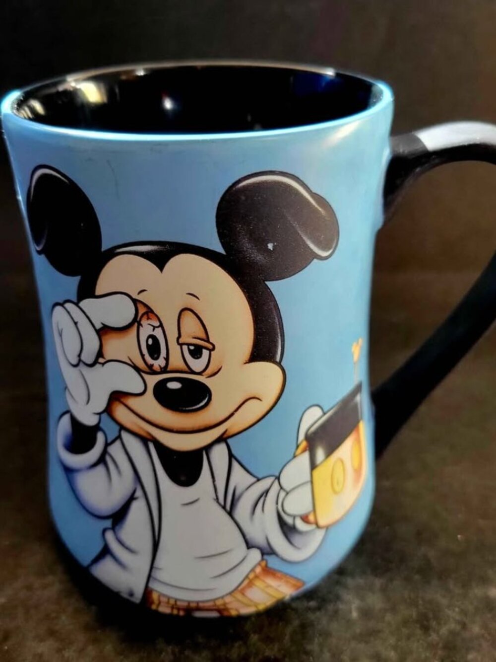 Disney Ceramic Coffee Mug with Sleepy Mickey Mouse "Some Mornings Are Rough"